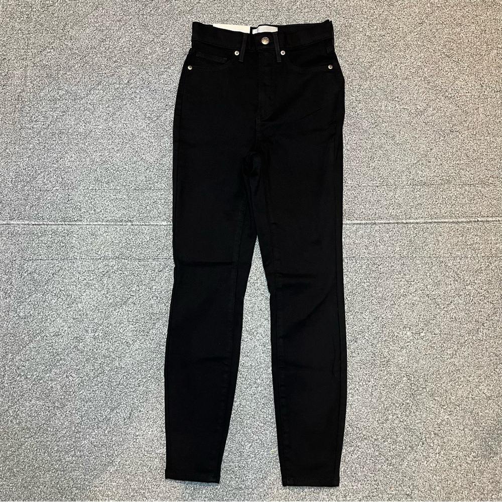 NWT Everlane The Way-High Skinny Crop Jeans Womens Size 25 Black Stretch
